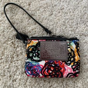 Multicolor Coach wristlet